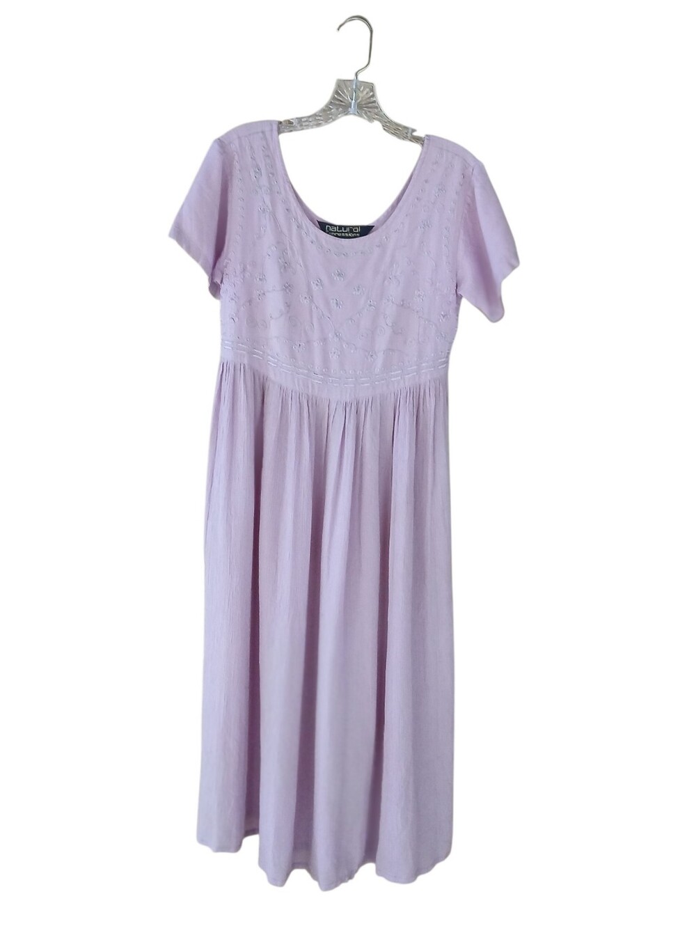 Natural Expressions Mauve Pink Scoop Neck Tie Back Rayon Maxi Dress Small